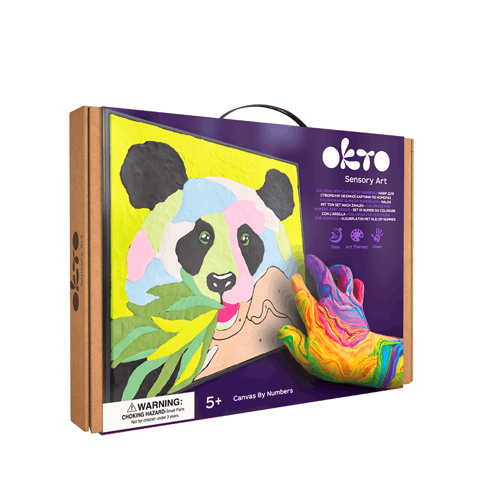 Okto - Panda Coloring With Clay Set 29cm X 29cm