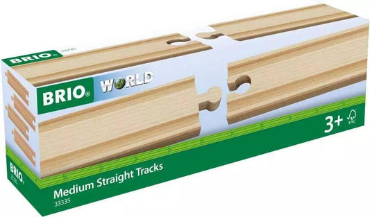 BRIO - Medium Straight Tracks 4 pieces - Toy Wonder