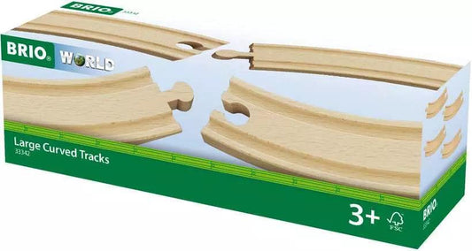 BRIO - Large Curved Tracks 4 pieces - Toy Wonder