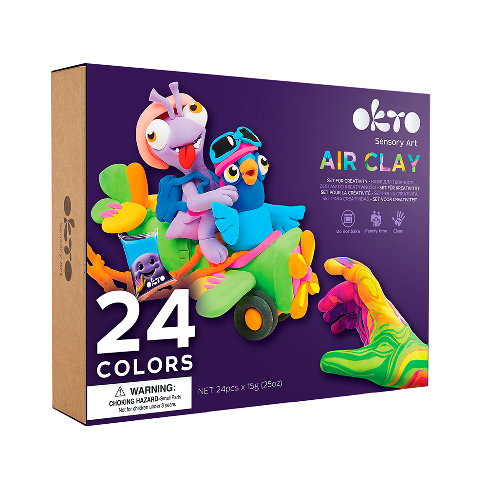 Okto - Sensory Art: 24 Colors Air Clay Creativity Set