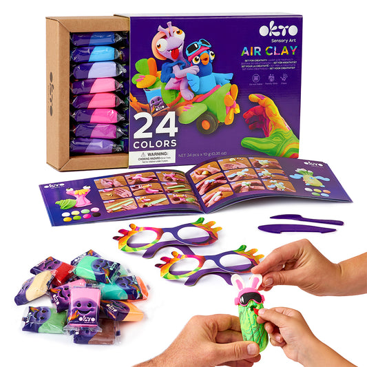 Okto - Sensory Art: 24 Colors Air Clay Creativity Set