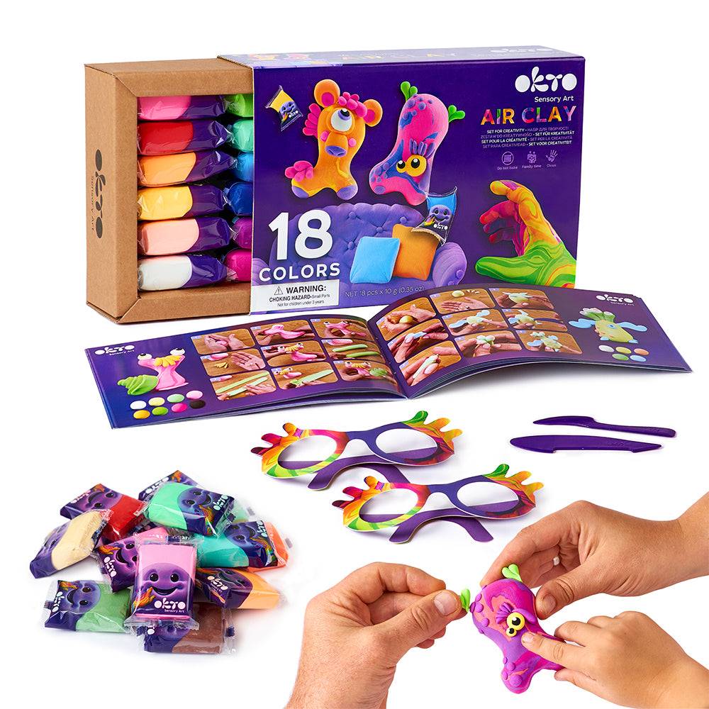 Okto - Sensory Art: 18 Colors Air Clay Creativity Set