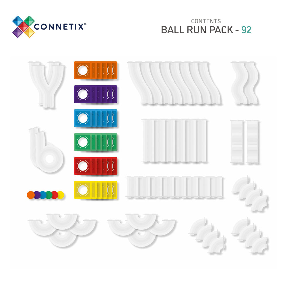 CONNETIX - Rainbow Ball Run Pack 92 pc