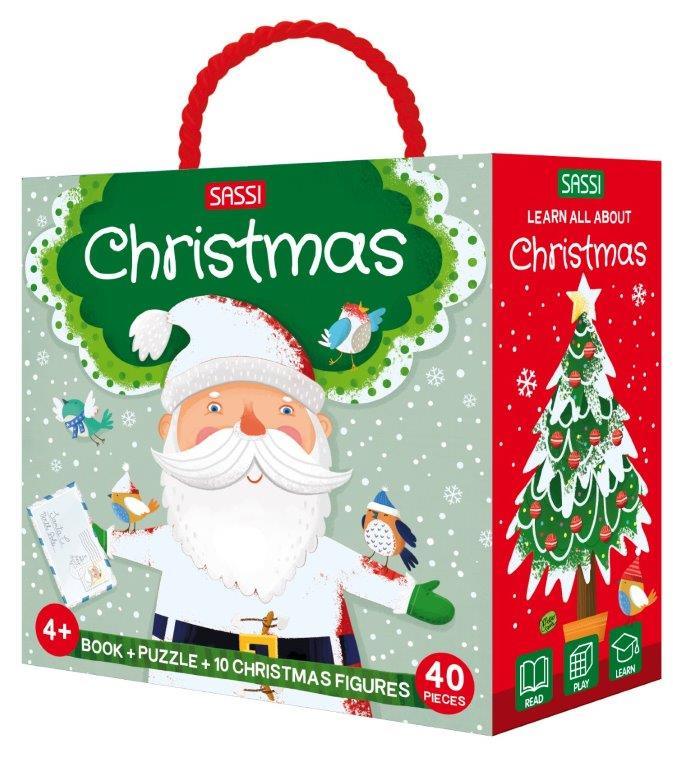 Sassi Learn all about Christmas 3D Puzzle and Book Set, 40 pcs - Toy Wonder