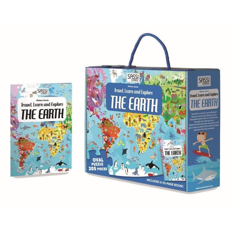 Sassi Travel Learn and Explore Puzzle & Book Set - The Earth - Toy Wonder