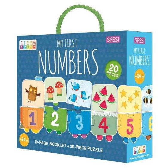 Sassi My First Numbers Train Puzzle and Book Set - Toy Wonder