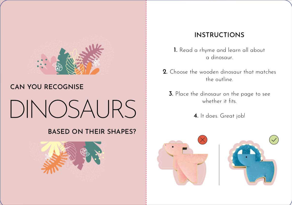 Sassi - Puzzle, Book and Wooden Dinosaurs