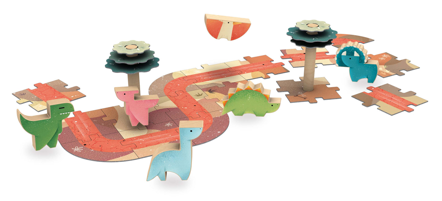 Sassi - Puzzle, Book and Wooden Dinosaurs