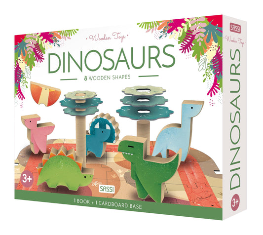 Sassi - Puzzle, Book and Wooden Dinosaurs