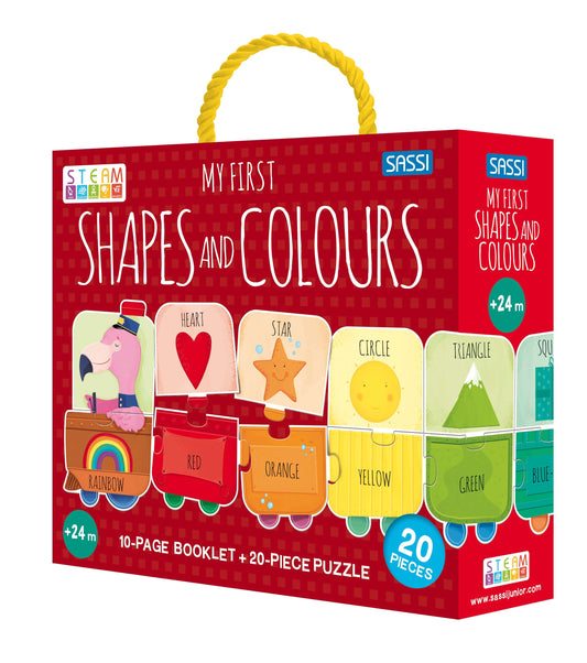 Sassi - My First Shapes and Colours - Train Puzzle and Book Set